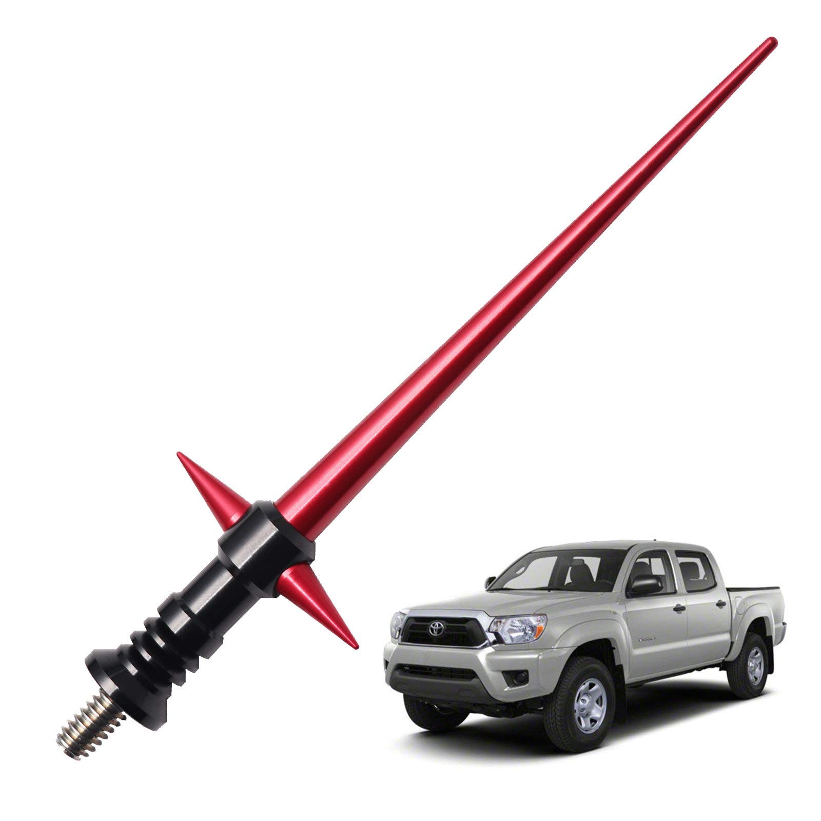 JAPower Replacement Antenna For Toyota Tacoma 1995-2015 – 5.25 Inch, Black & Red, Aluminum Alloy