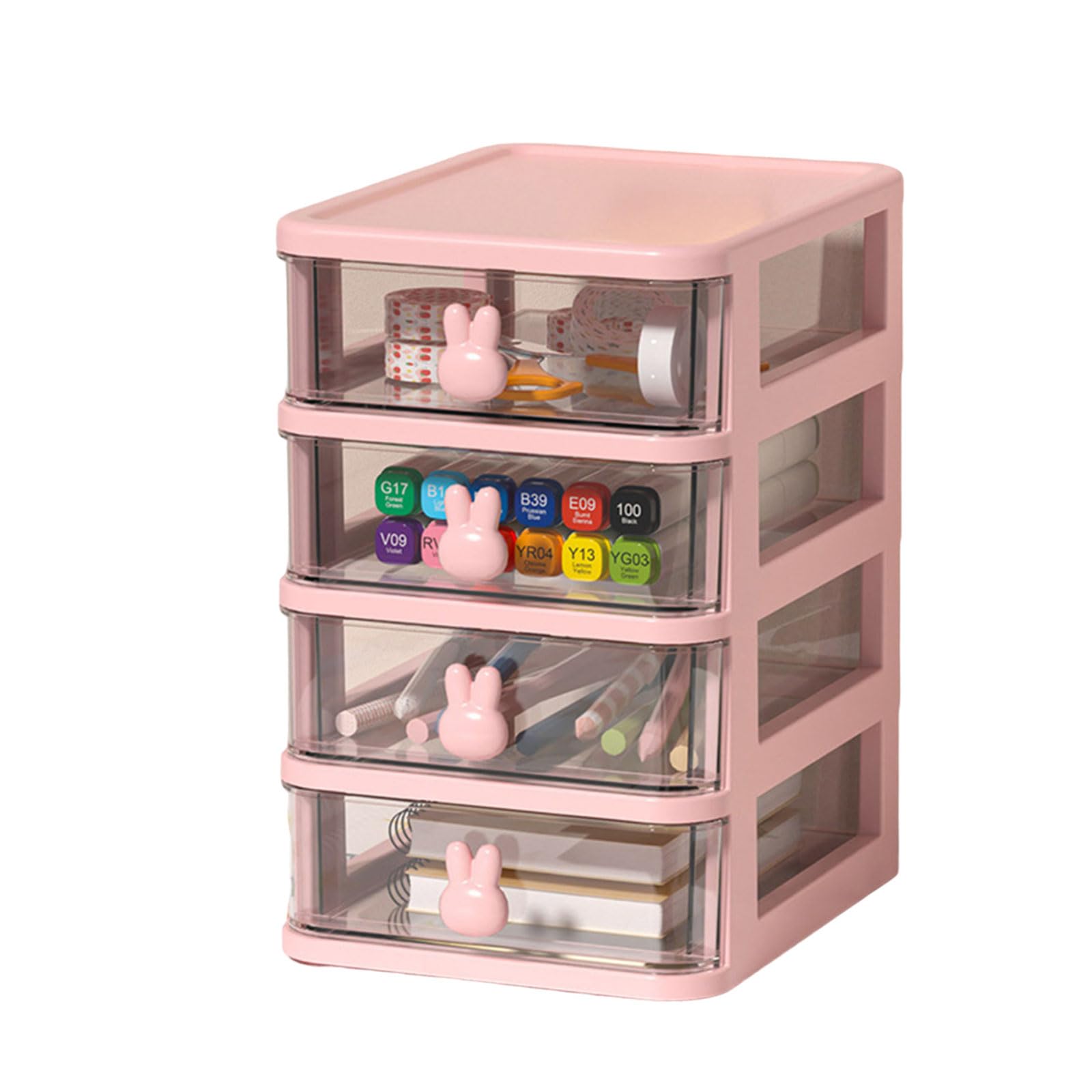 Nucelit Practical Rabbits Printed Holder Multi Purpose Rabbits Decorative Storage Bin for Cosmetics Jewelry Stationery Home Organization Solution