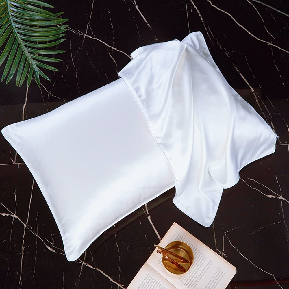 100% Mulberry Silk 19 Momme Charmeuse Silk Pillowcase With Lyocell underside for Hair and Skinfor Hair and Skin 1pc 50 x 75 cm Hypoallergenic Envelope Closure (Ivory) - Image 2