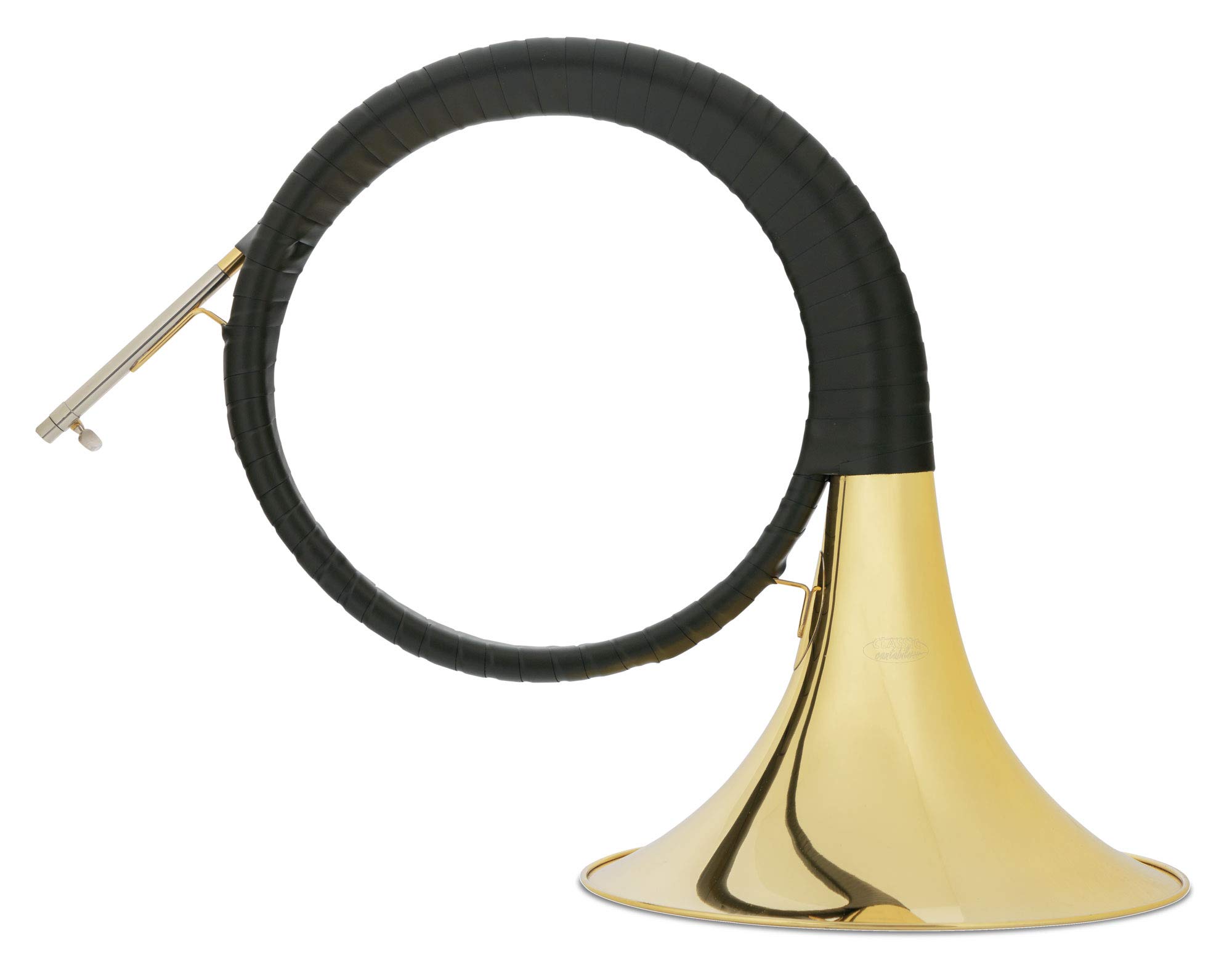 Classic Cantabile PH-400 Bb-Parforcehorn - Cor de chasse et cor de signal avec coulisse - Cor double tour en laiton verni clair - Inclus embouchure et étui léger