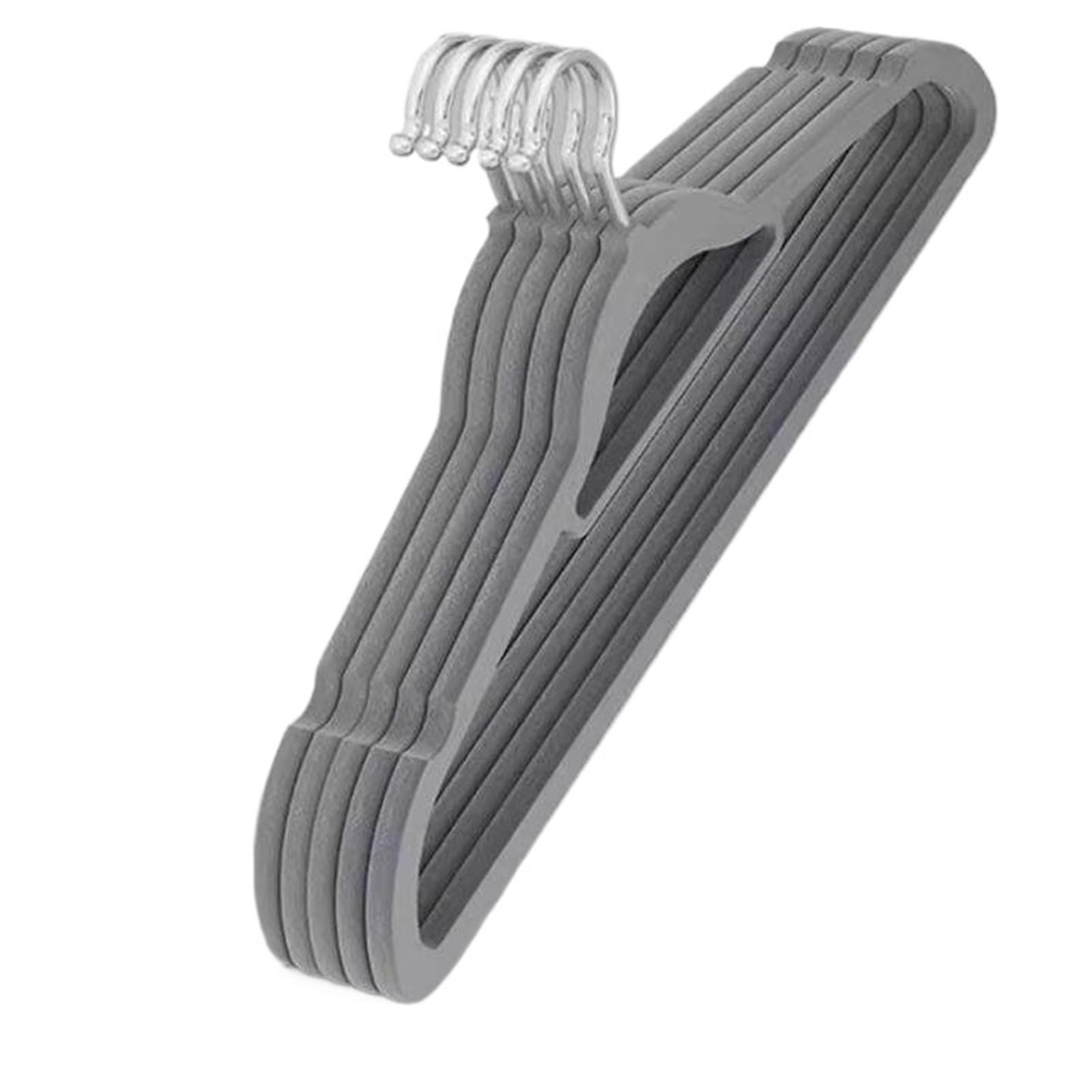 Hangers Flocked Hanger 10Pcs Home Non-slip Velvet Hangers Coat Clothes Strong Racks(Grey-10Pcs)