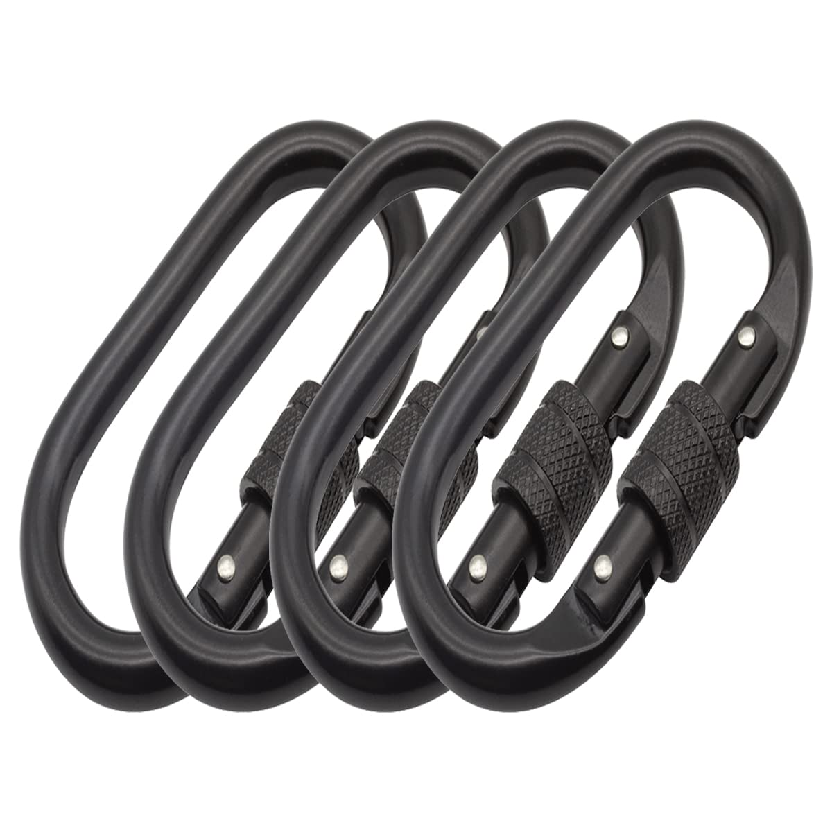Robuster Karabinerhaken, verschließbar, 25 kn, 2540 kg, Haken mit Schraubverschluss, Mehrzweck-Karabiner, für Klettern, Takelage, Seile, Hängematten