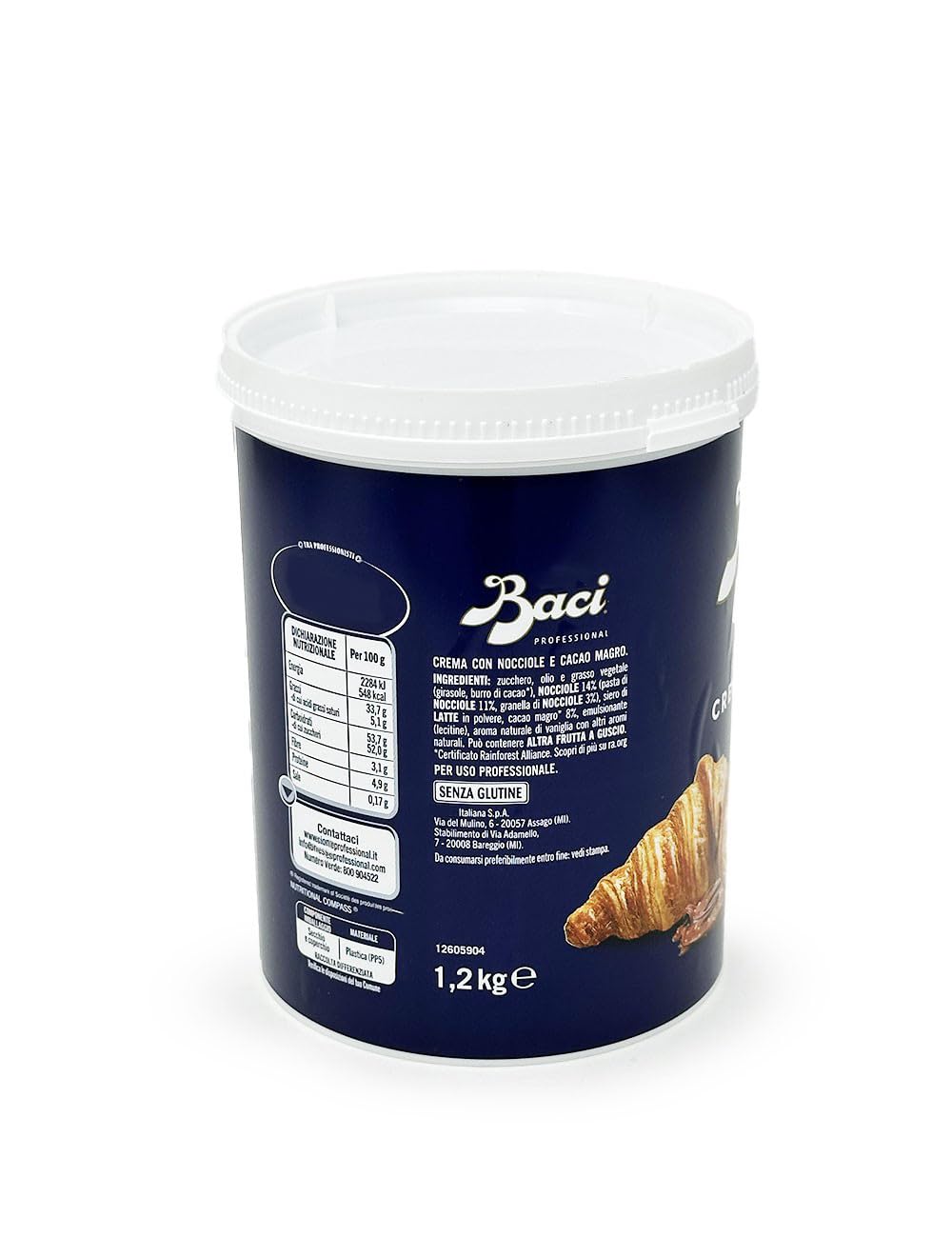Mix Creme Spalmabili Galak + Baci Professional 1,2kg x 2 Pezzi, Crema al Cioccolato Bianco e Crema Nocciole e Cacao, Formato Professionale per Croissant, Pancake, Crepes, Dolci e Gelati