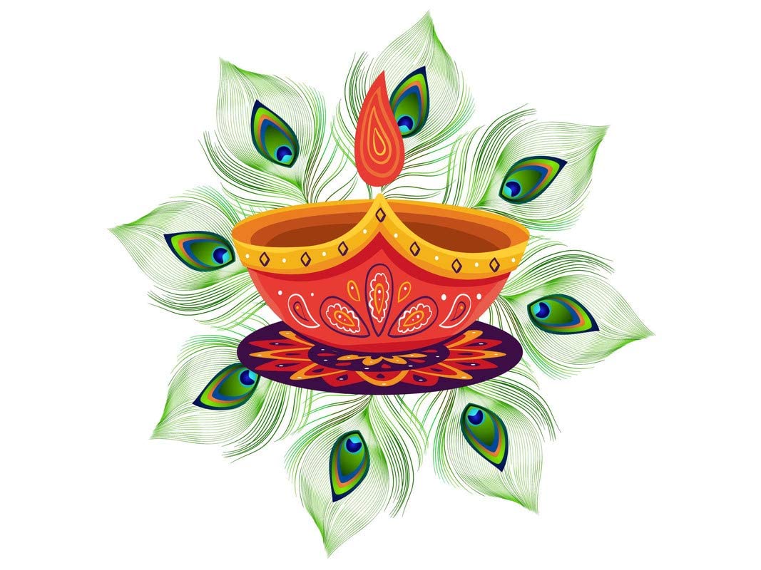 Decals Creation Peacock Feather Diya Sticker Diwali Festival Wall Sticker for Window, Floor, Door Sticker (Size - 41 Cm X 41 Cm) (B0BFFGW9CH) Amazon Price History, Amazon Price Tracker