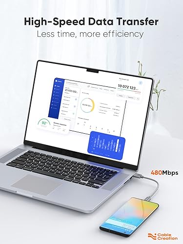 Miniatura 6 de Cable corto USB C de 6 pulgadas cable corto CableCreation USB a USB C cable de carga rápida 3A cable trenzado USB C macho a USB macho para batería