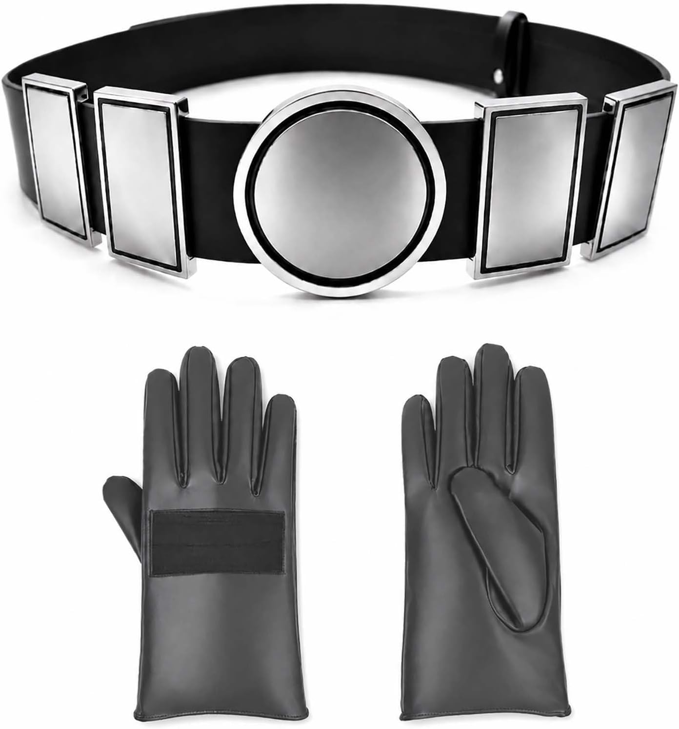 Futuristic Costume Accessories with Belt Gloves Set for Halloween Cosplay
