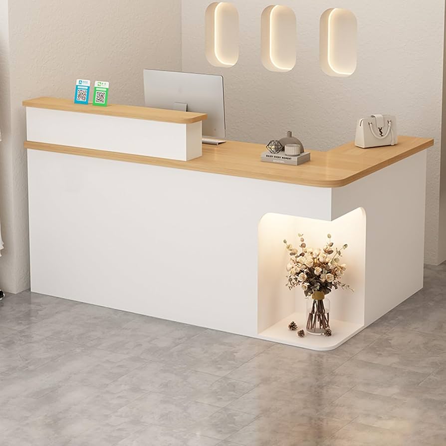 Amazon.co.jp: 受付カウンター,小型受付デスク、L 字型受付デスク