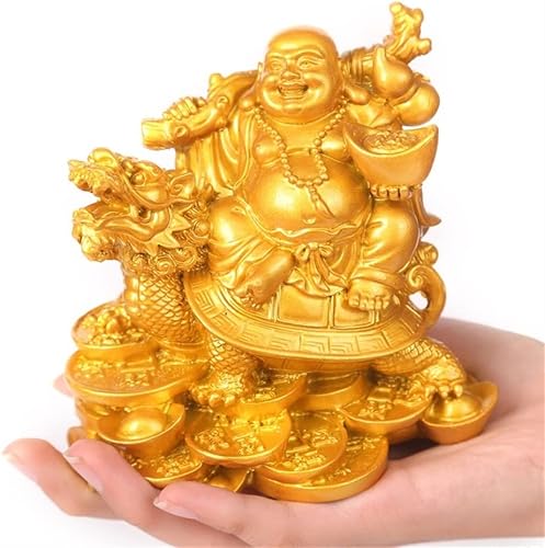 Dios de la riqueza estatua de Buda riendo de la Ría escultura de arte moderno decoración de tortuga de dragón Feng Shui color 1
