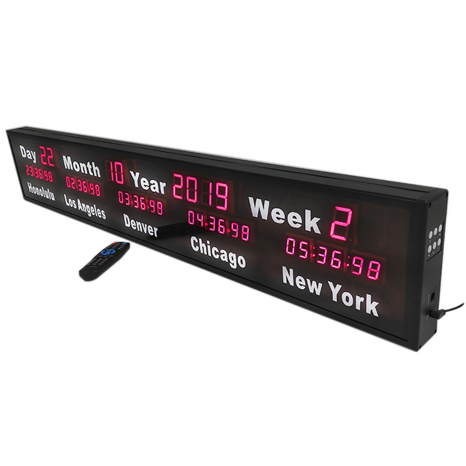 LEDデジタル式世界時計 ワールドクロック 壁掛け 22ヵ国表示 LEDデジタル式世界時計 ワールドクロック 壁掛け 22ヵ国表示