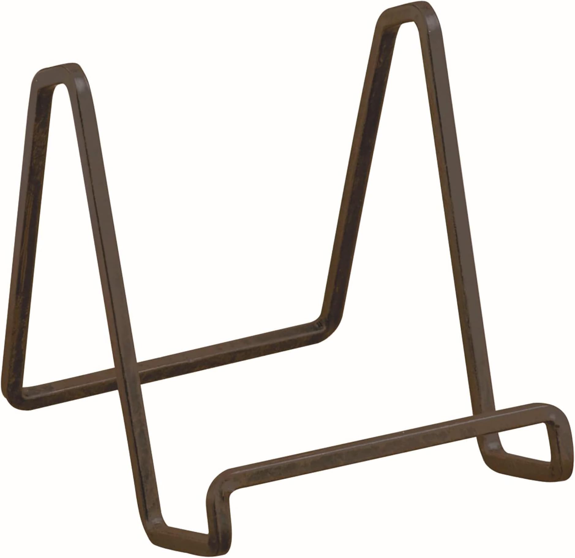 Tripar Square Metal Wire Stand, Mahogany Finish (3-Inch Depth) Tabletop Easel Sleek & Modern Look - Perfect for Books, Plates, Photos & More