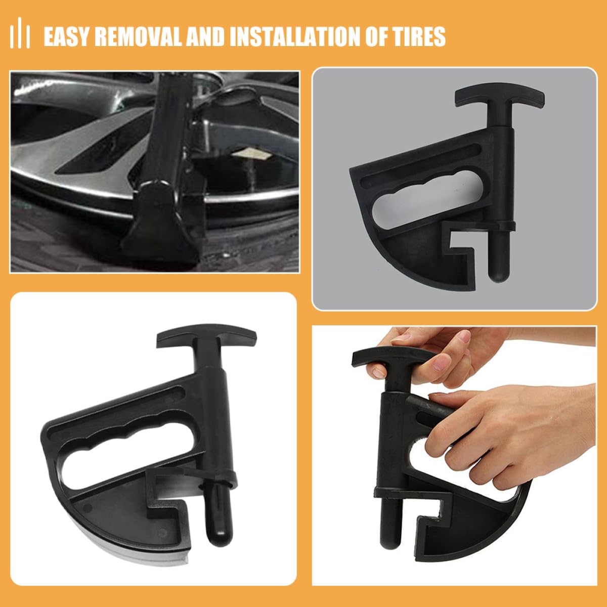 HANABASS Smontagomme Manuale Strumento Versatile Set 3 per Pneumatici Auto per in Plastica Nera Design Ergonomico per e Riparazione Gomme