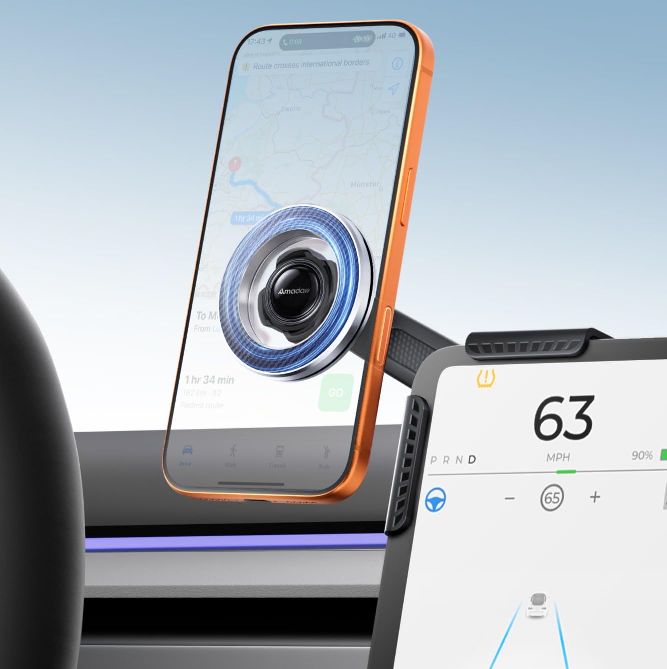 スマホアクセサリー MR2A2LL/A Amazon.com: AMADAW Upgraded Magnetic Tesla Phone Mount for Model Y