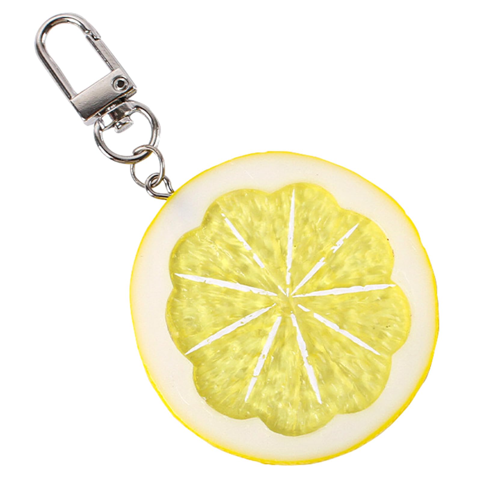 Wkldjf Lemon Keychain Bag Charm Simulation Fruit Key Chain Alloy Fruit Model Pendant Keyring Jewelry Fashionable Accessory