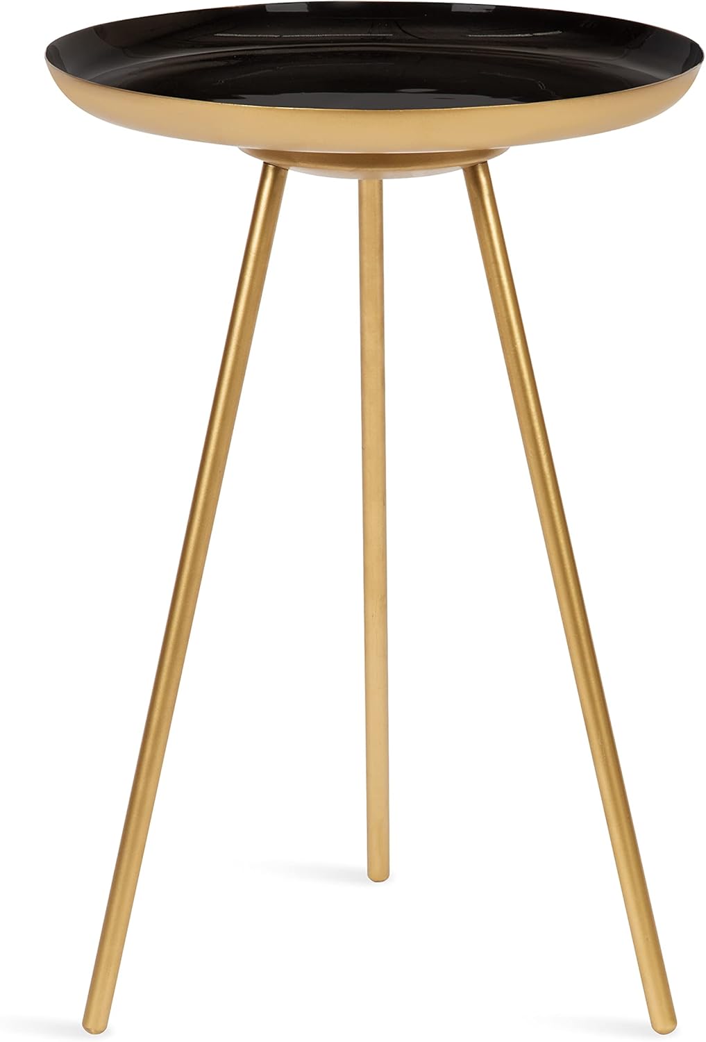 Kate and Laurel Laranya Modern Side Table; 15 x 15 x 23; Black and Gold; Chic Minimalist Bedroom Nightstand Table