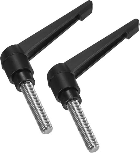 Miniatura 68 de uxcell 2 manijas de palanca de sujeción, M8 x 3.150 in, perno macho roscado de acero inoxidable 304, asas ajustables de bloqueo de trinquete