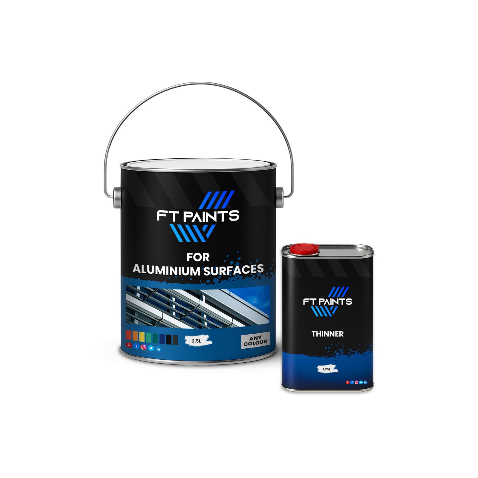 Fabiot. Ral 7042-Traffic Grey A Ft Paints Kit 1K Metal Matt Paint For Aluminium Surfaces 3.75L