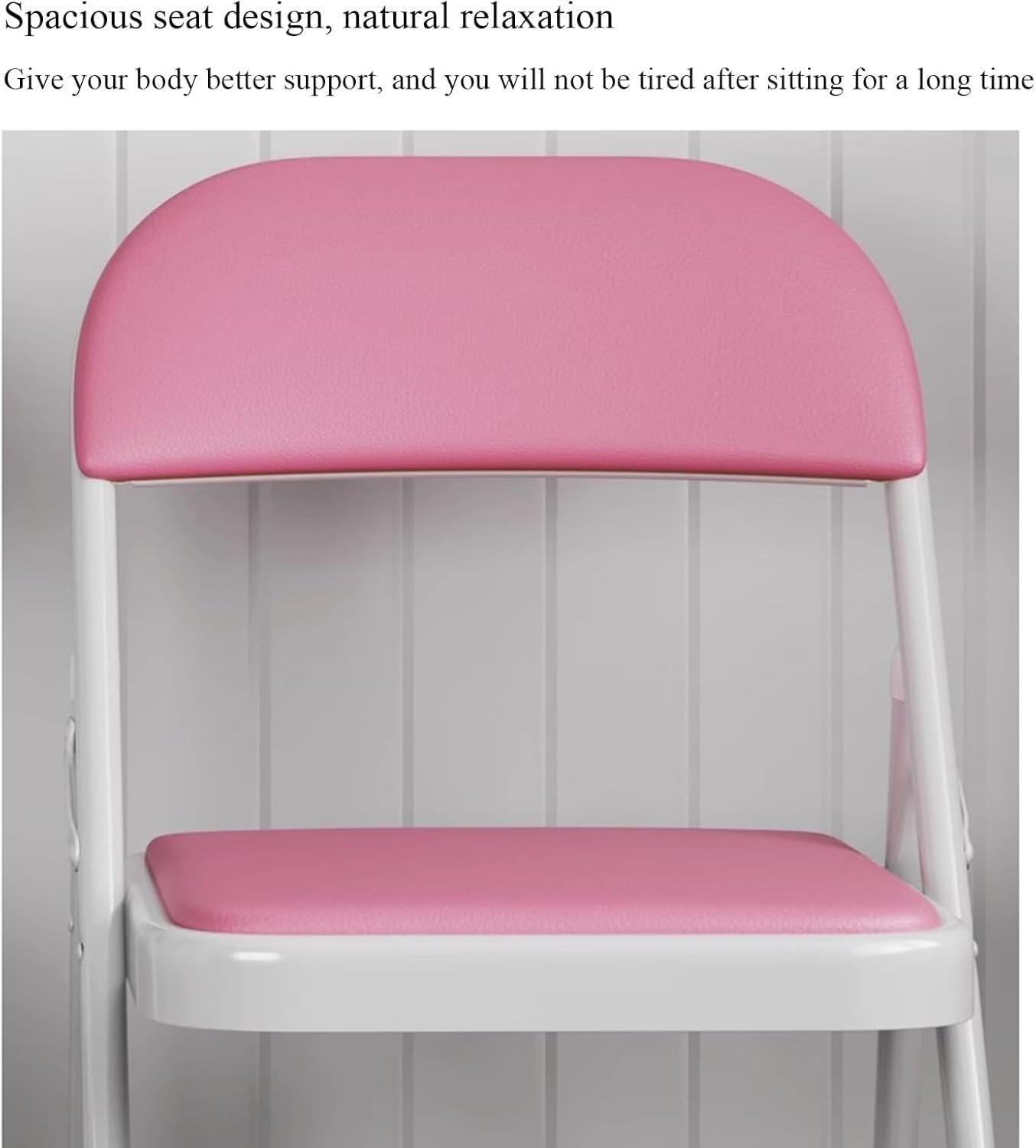 Modern Upholstered Folding Chair with Sturdy Metal Frame Durable and Comfortable Office(Blu)