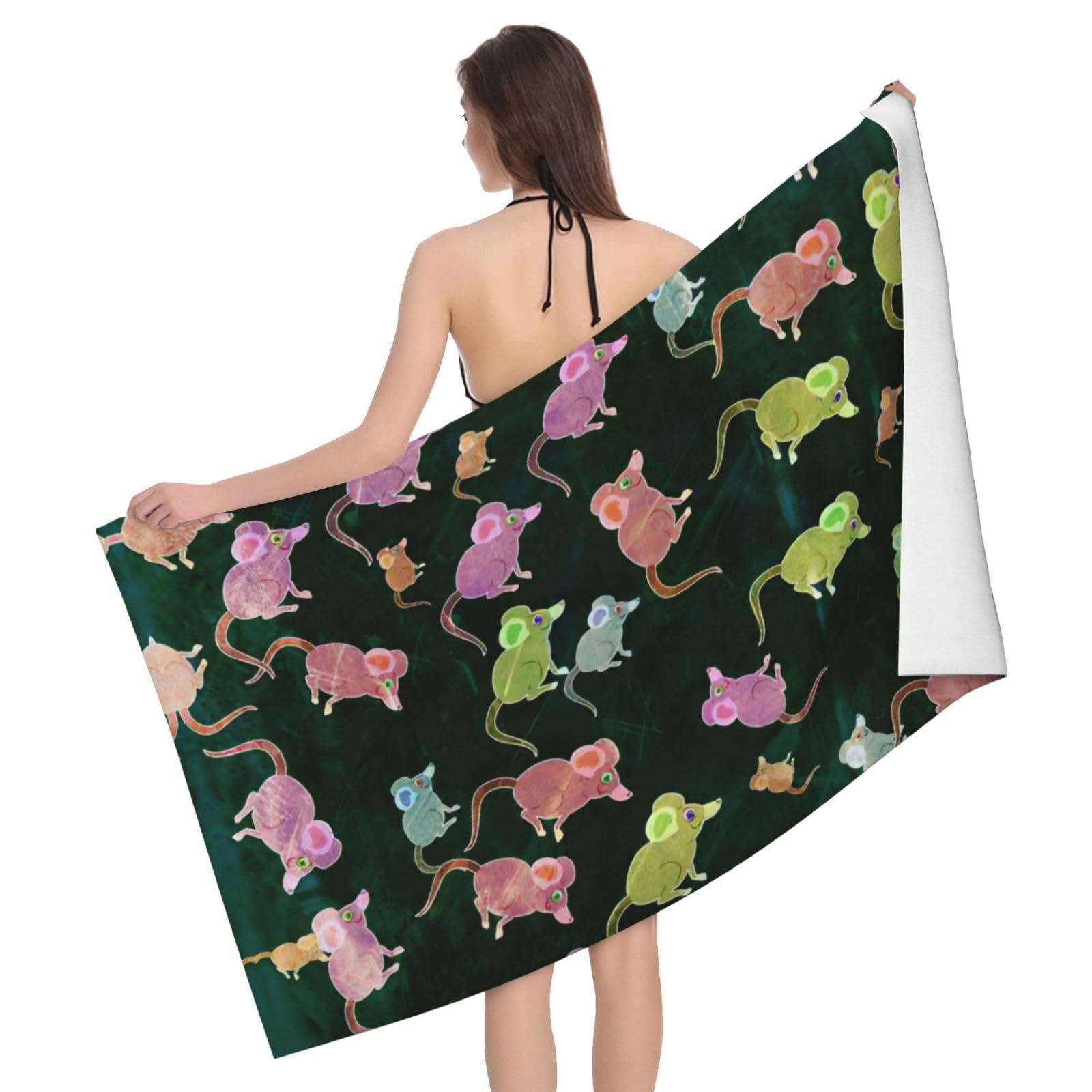 Serviette de bain microfibre souris mignonne drap de douche idéal voyage