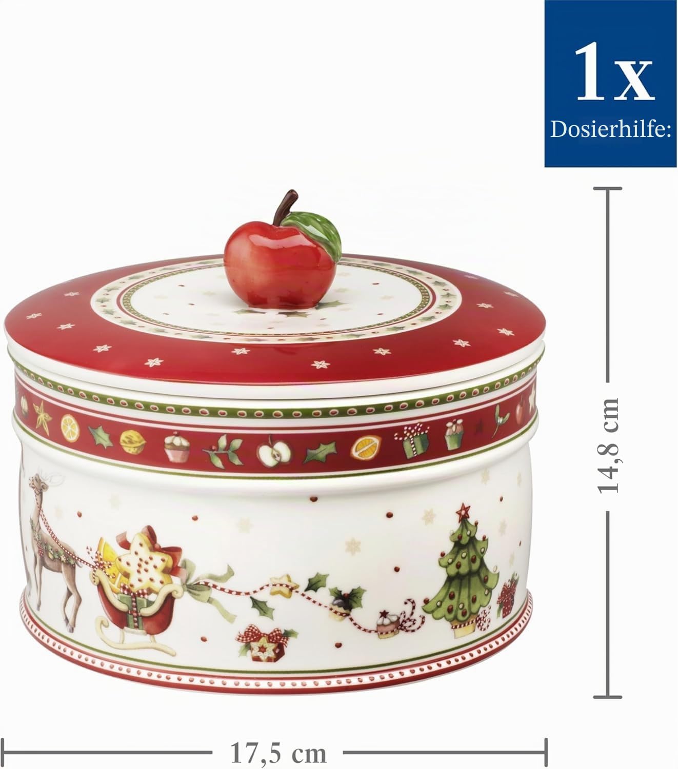 Villeroy & Boch - Winter Bakery Delight Plätzchendose bunt, Gebäckdose Weihnachtlich groß, Keksdose Keramik Weihnachten für Plätzchen, Gebäck und Kekse, Premium Porzellan