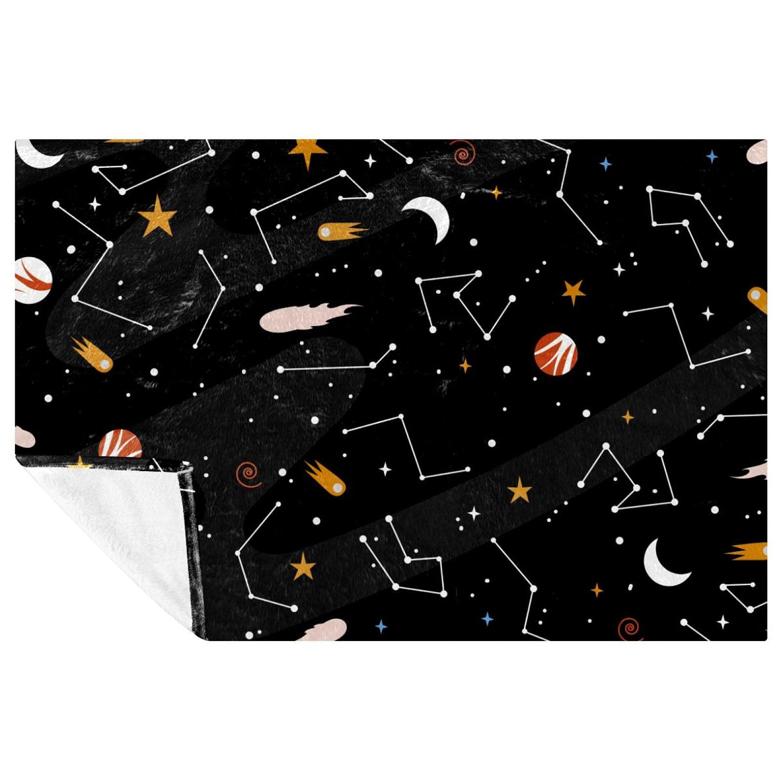 Couverture galaxie 150x100 cm douce et chaude pour lit et canapé