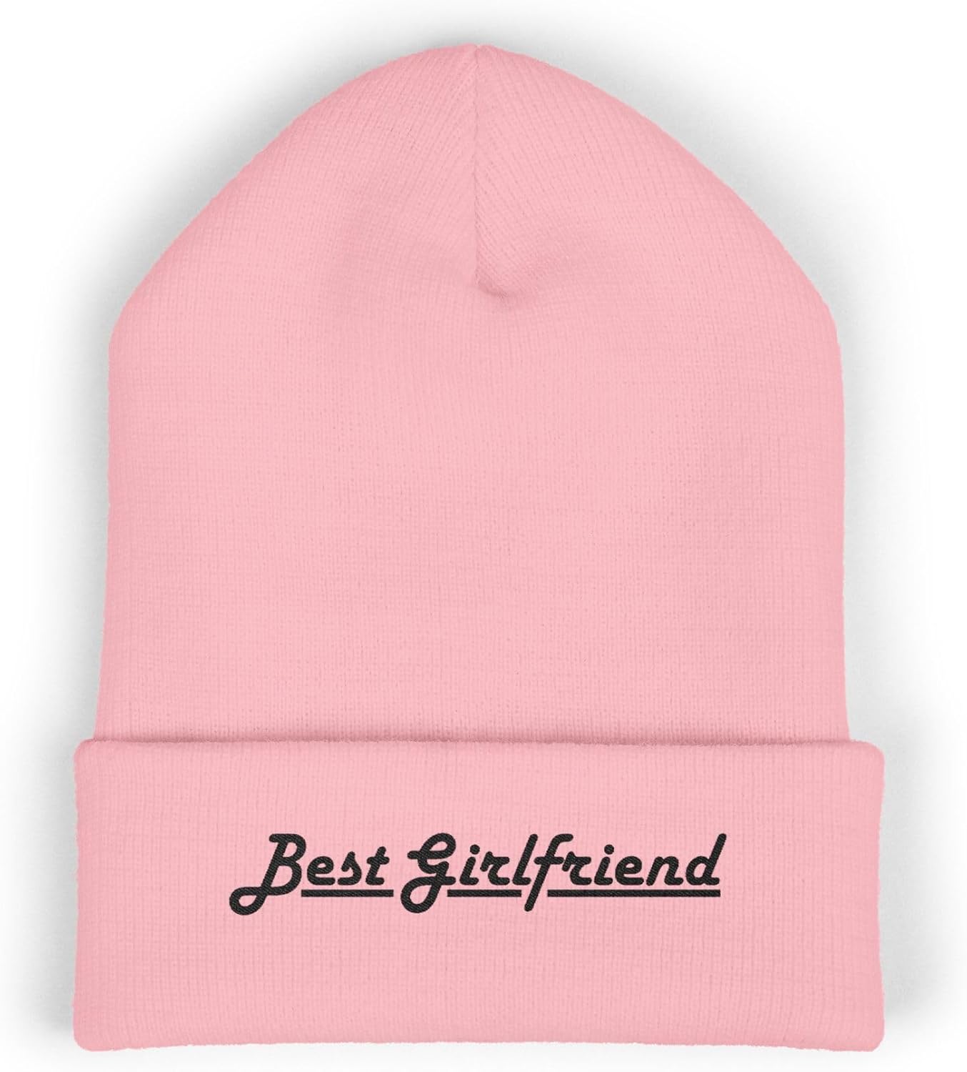 Premium Classic Cuffed Beanie Hat Gift - Best Girlfriend Embroidery Message