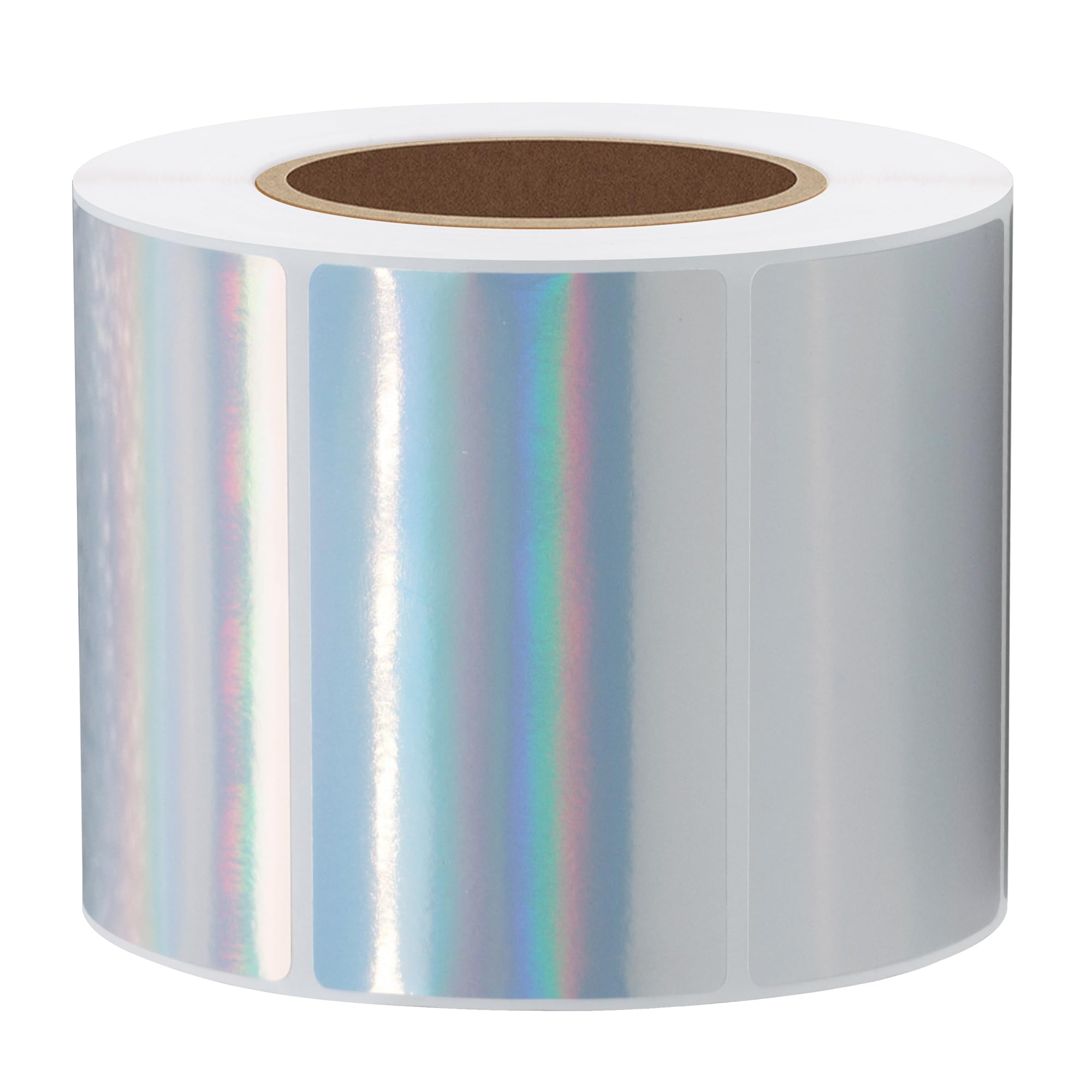 Hybsk Holographic Silver Thermal Sticker Rainbow Thermal Labels for Shipping, Barcodes, Address, Compatible with Rollo Label Printer & Zebra Desktop Printers (2.25"x1.25")