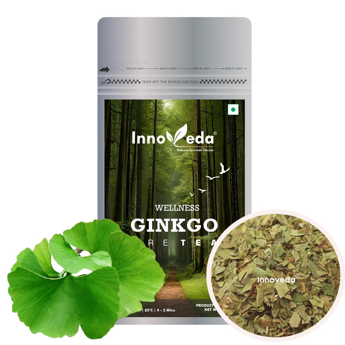 Ginkgo Biloba Pure Leaves Improves Cognitive Functions 28 Tea Cups