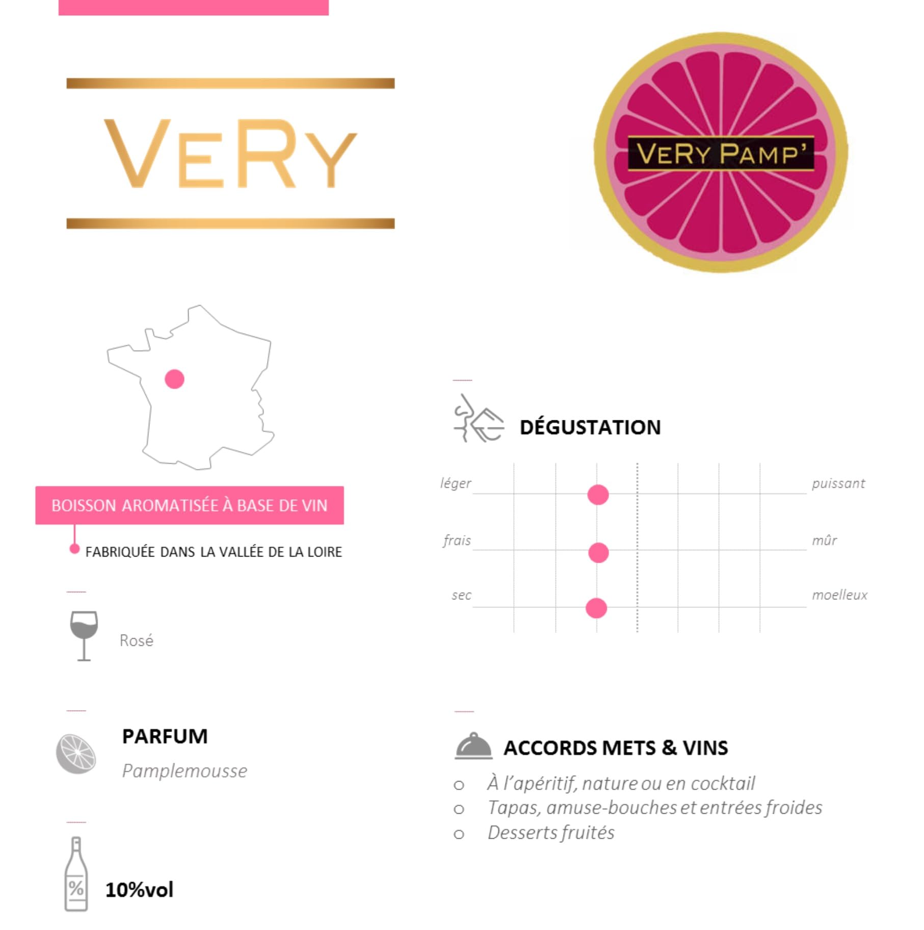 Very Pamp' - Pampelmusewein - Rosé Wein - Aromatisiertes Getränk auf Weinbasis (6 x 0,75L)
