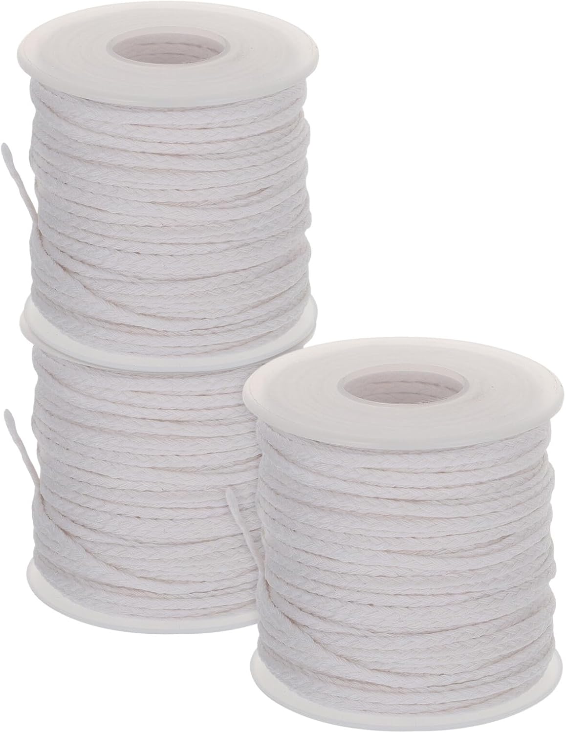 BESTYASH 3 Rolls Cotton Braided Candle Wicks 61m Cord for DIY Wax Candles Oil Lamps Kerosene Light Accessories Crafting Supplies