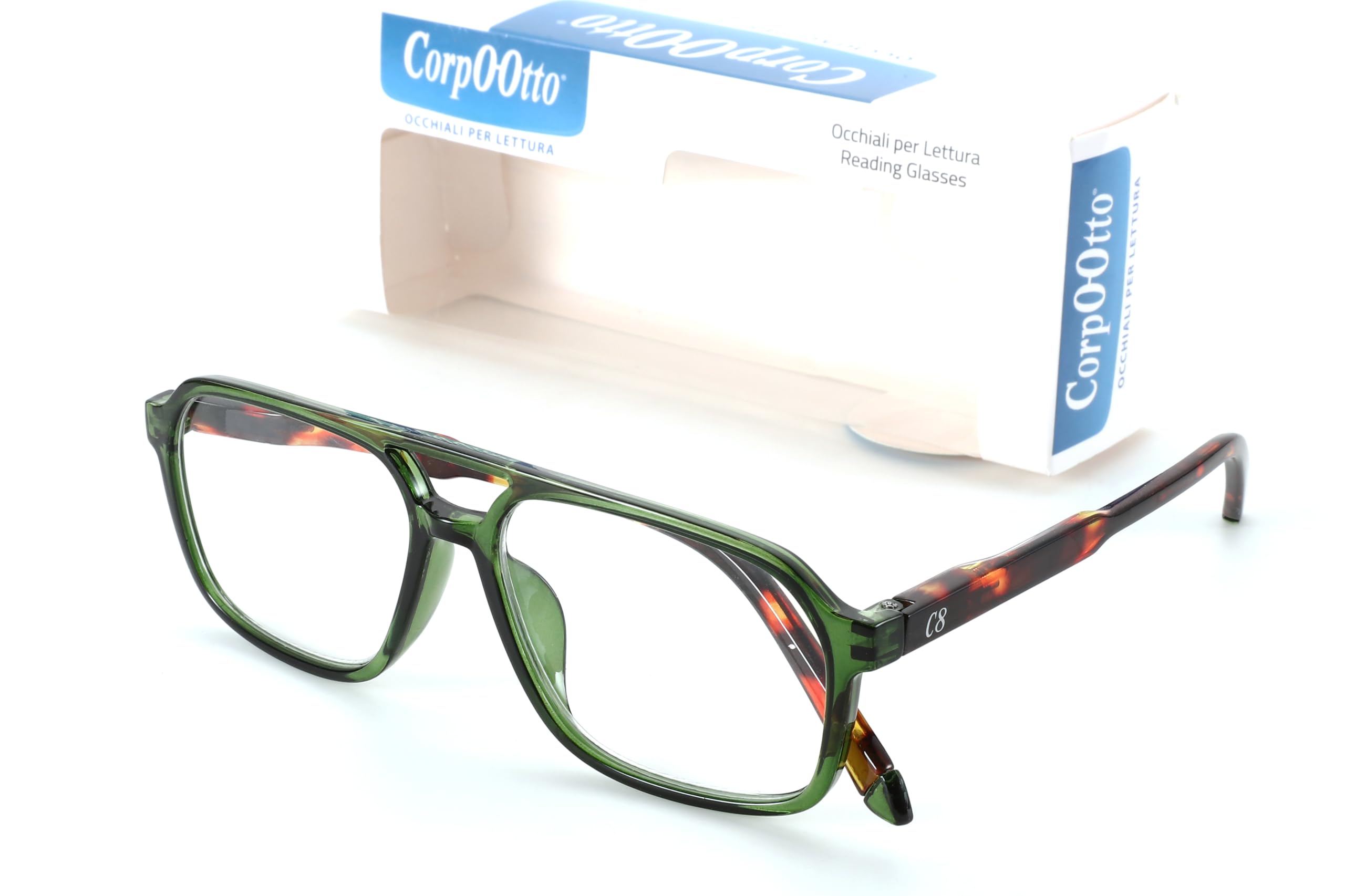 Zielone okulary do czytania Power żółw +2,00, Żółw zielony, 2 Diottria