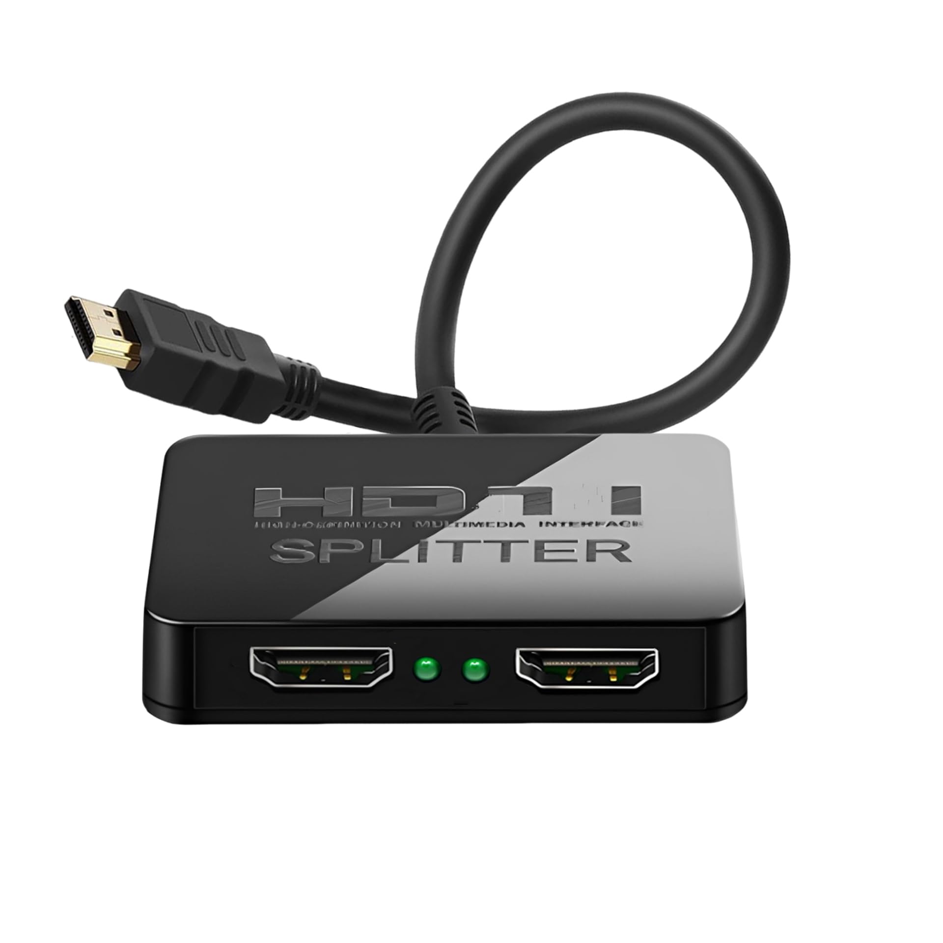 Photo 1 of 4K HDMI Splitter 1 in 2 Out Mirror Display Not Expand, Dual HDMI Splitter Hub to Dual Monitors Multi-Scree Displays Audio Synchronization, Compatible for MacBook Laptop Desktop PC Graphics Card TV