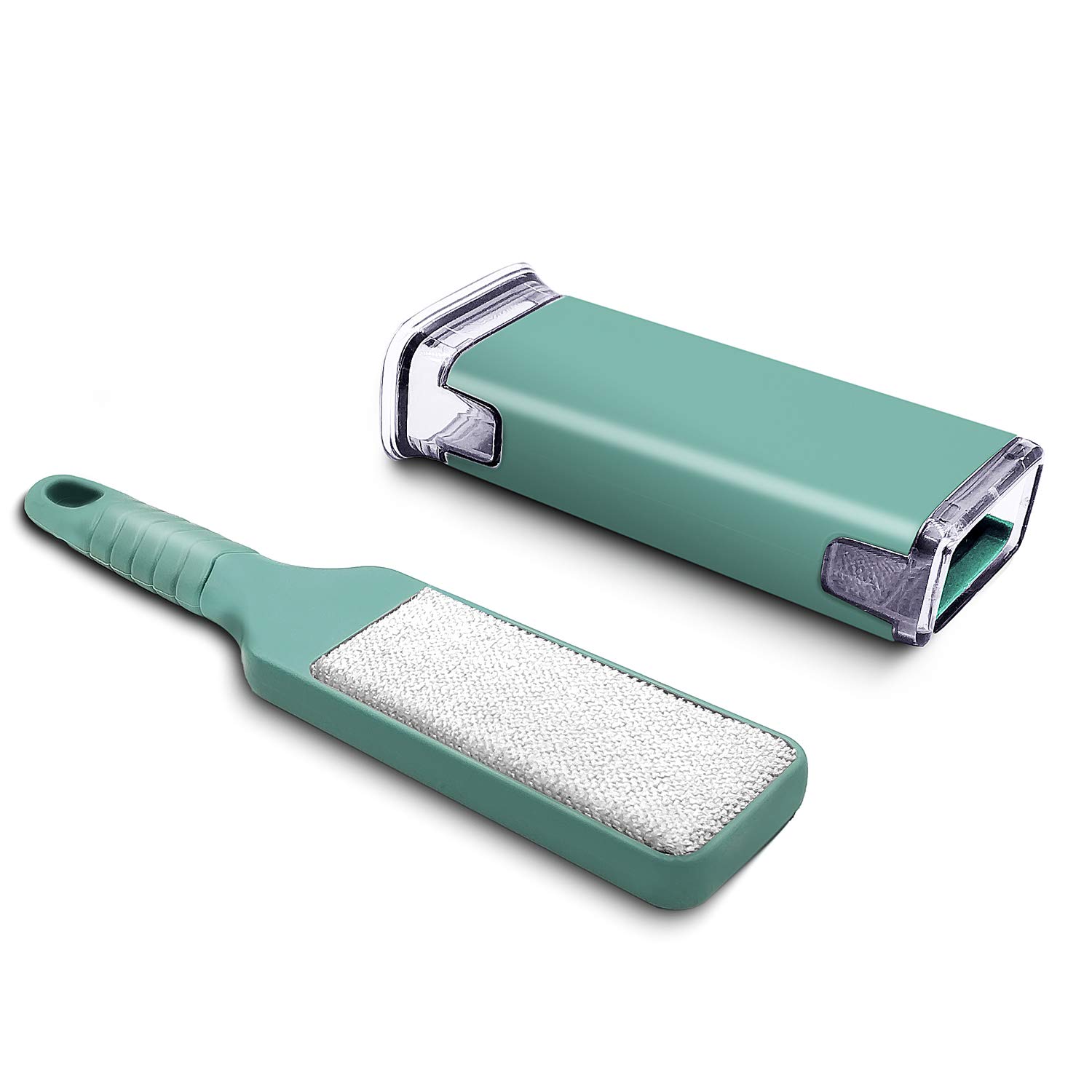 HJHY Pet Hair Remover Brush with Self-Cleaning Base and Strong Handle, Double-Sided Lint Remover for Clothes, Sofa, Carpet (Green)