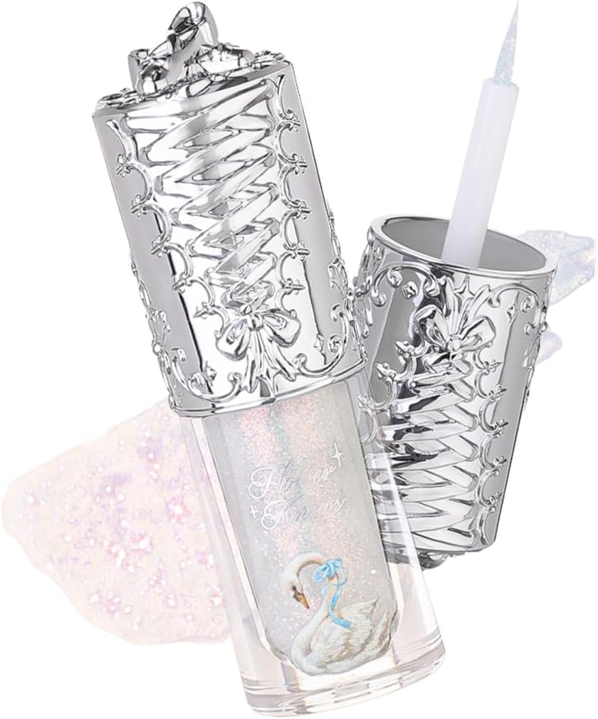 Swan Ballet Liquid Eyeshadow Pearl Fine Glitter, Long-Lasting, Quick Dry, Shimmer Dust, Skins Eyeshadow, 4g (04 Perfect Blossom)