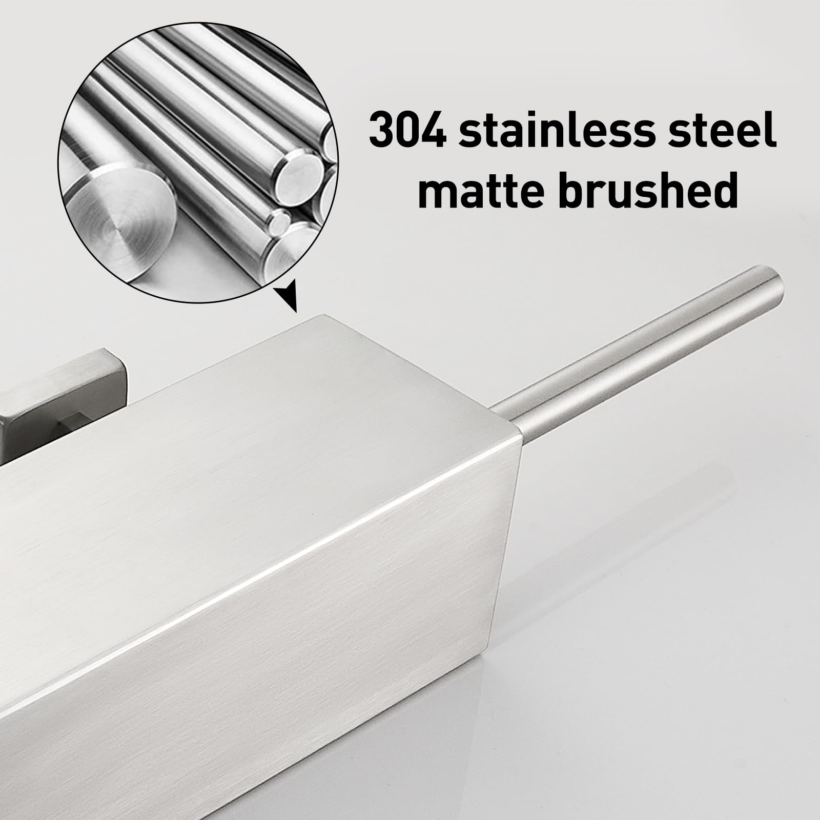 WC-Bürste Wandmontage WC-Bürsten mit Halter für Badezimmer Toilettenschüsselbürste Quadratisch Gebürstetes Nickel