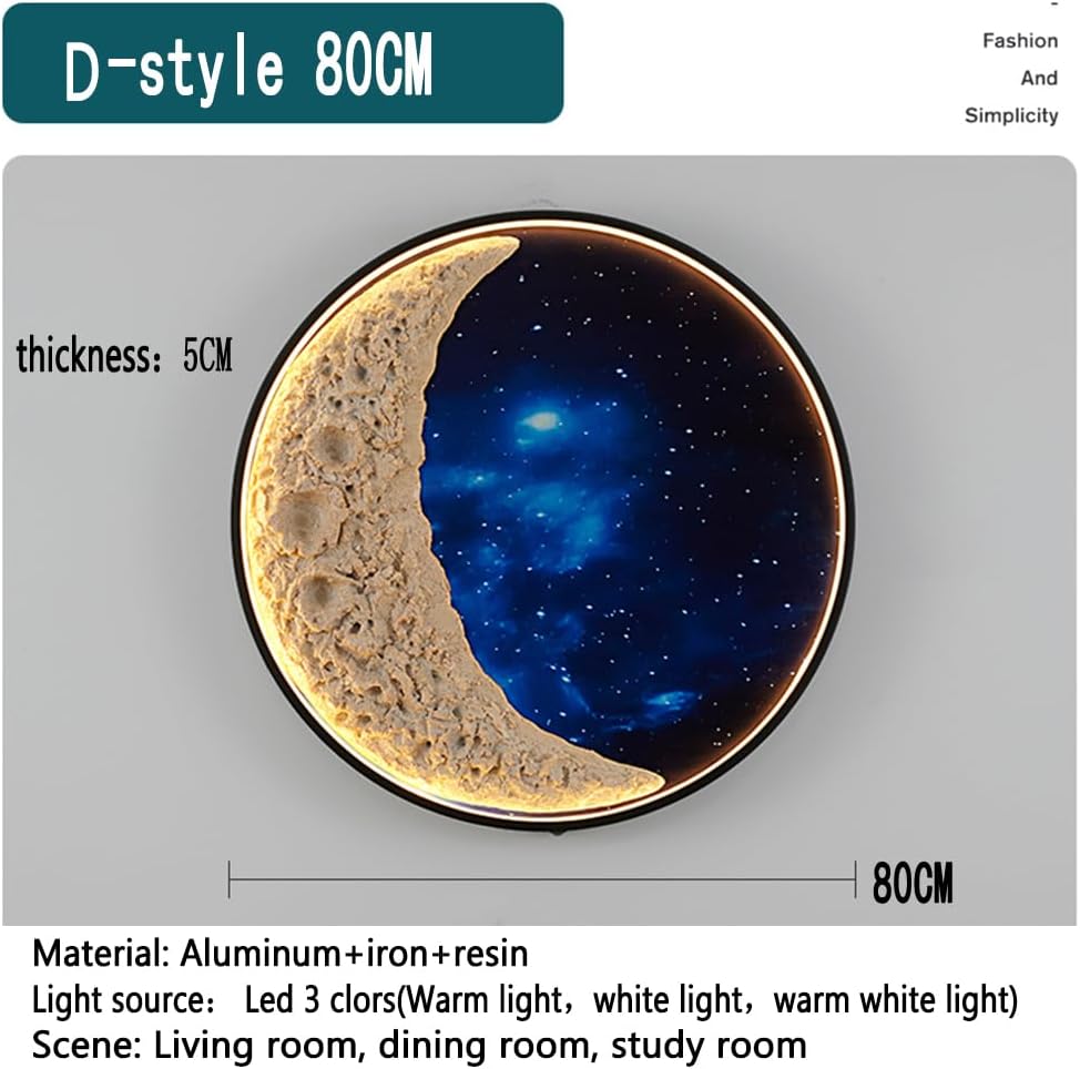 Modern Picture Wall Lamp Outdoor Space LED Mural Lamp For Home Living Room Study Bedroom Kids Room Decoration Painting (D-Style D80cm 1pc)