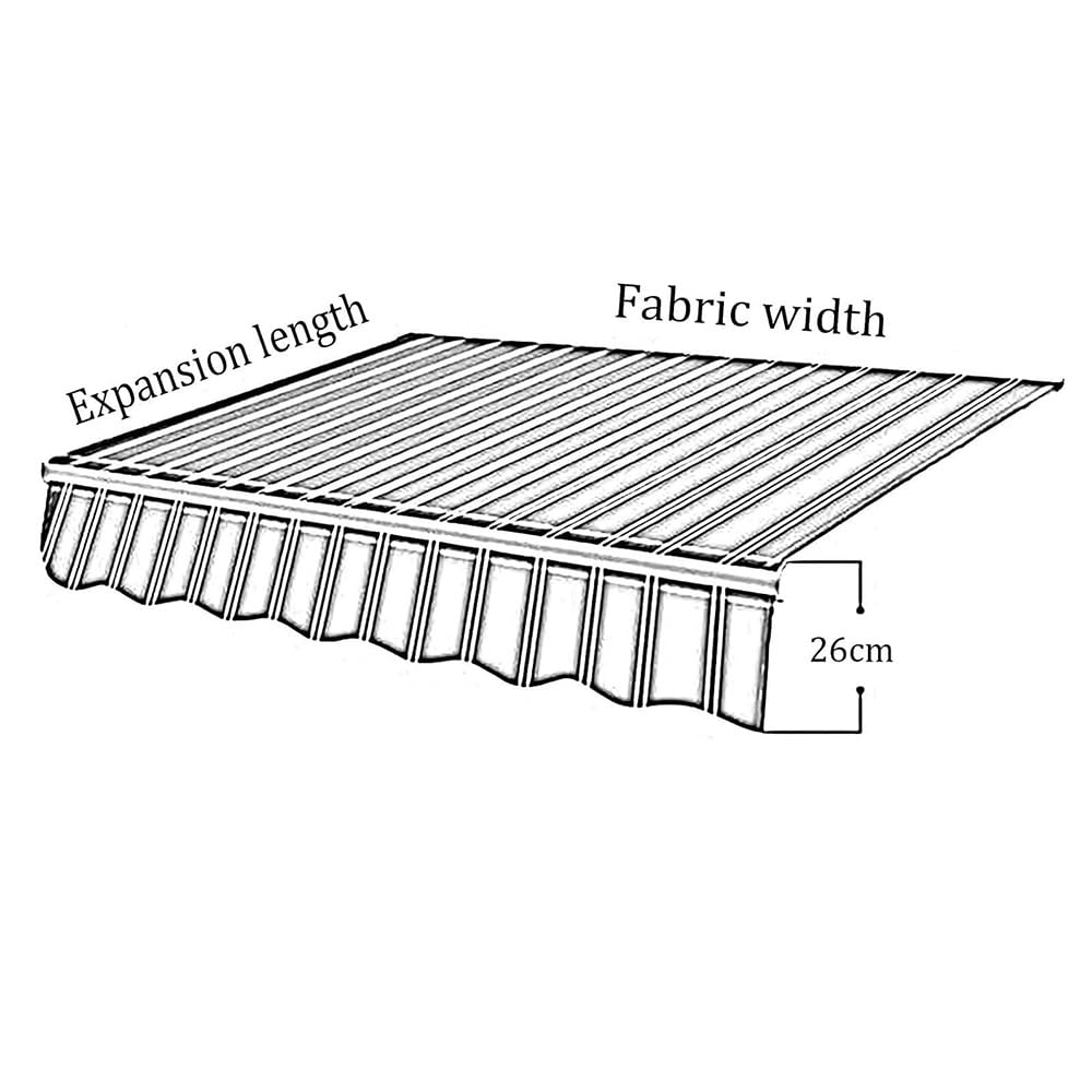 Ning - Set di 2 tettoie di ricambio retrattili, in poliestere, multicolore (verde, 250 x 200 cm) per esterni, patio, giardino e terrazza