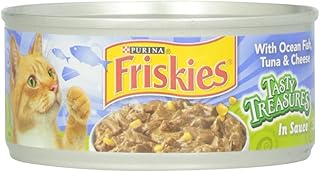 Friskies Canned Tasty Treasures Cat Food, Ocean Whitefish, Tuna And Cheese, 5.5 oz