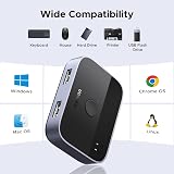 UGREEN Switch USB 3.0 5Gbps Commutateur KVM Ports pour 2 PC Entrées 2 Sorties Aluminium pour Clavier Souris Disque Dur Externe Imprimante Scanner Câbles Inclus - 6