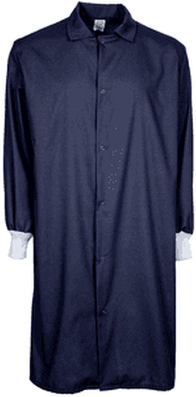 Poly/Cotton Gripper Snap Knit Cuff Pocketless Medical Cover Up Lab Coat