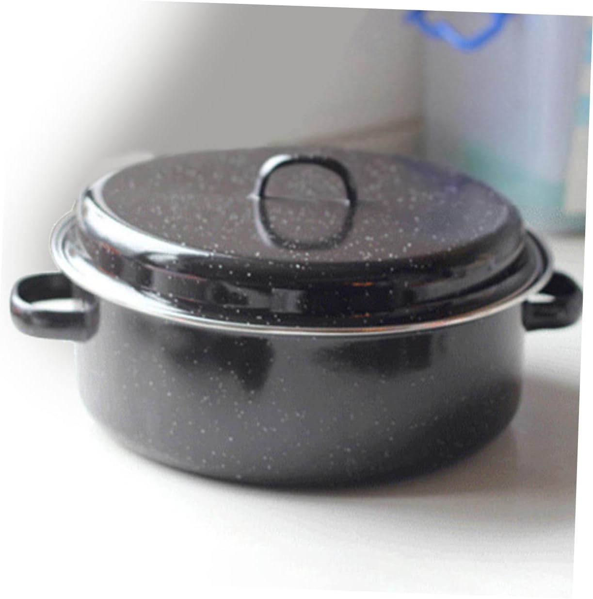 Enamel Roasting Pot Nonstick Barbecue Pan Roaster Baking Pan Home Kitchen Roaster