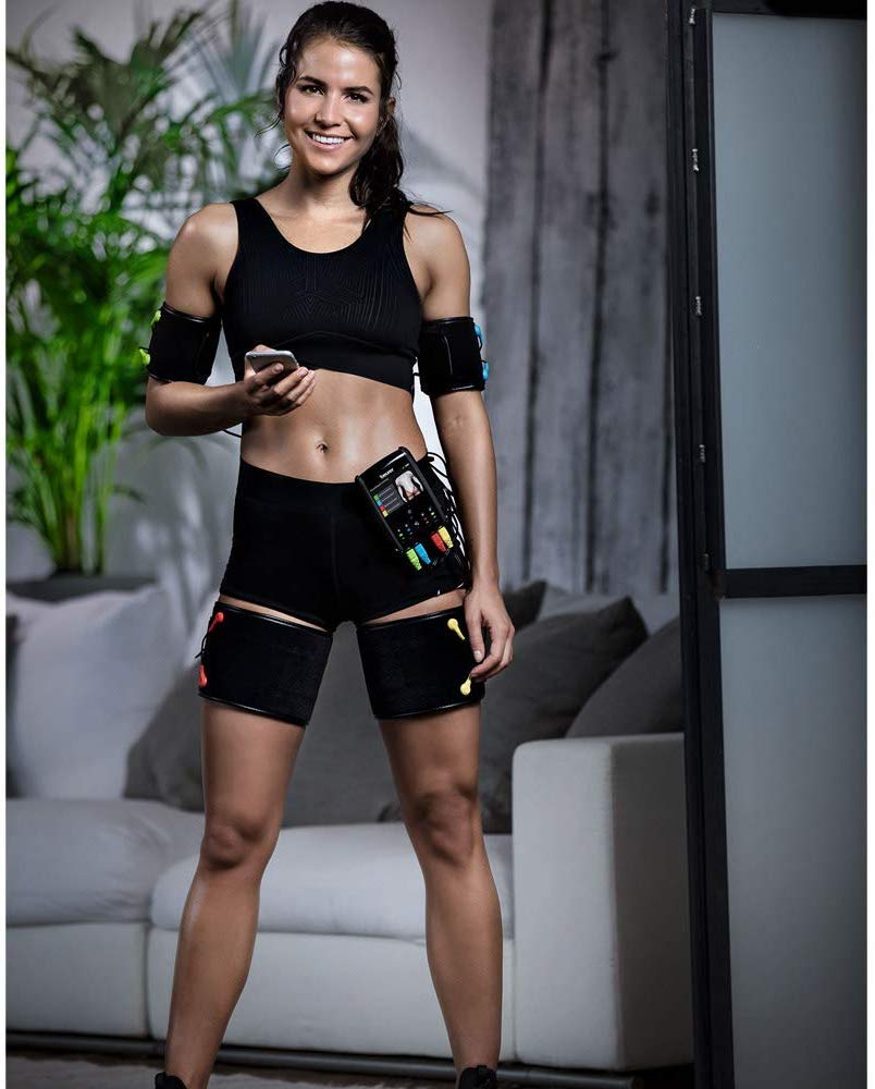 Beurer EM 95 EMS homeSTUDIO électrostimulateur musculaire, appareil d'entraînement EMS haut de gamme pour la maison avec app et Virtual Coach, brassards et électrodes inclus