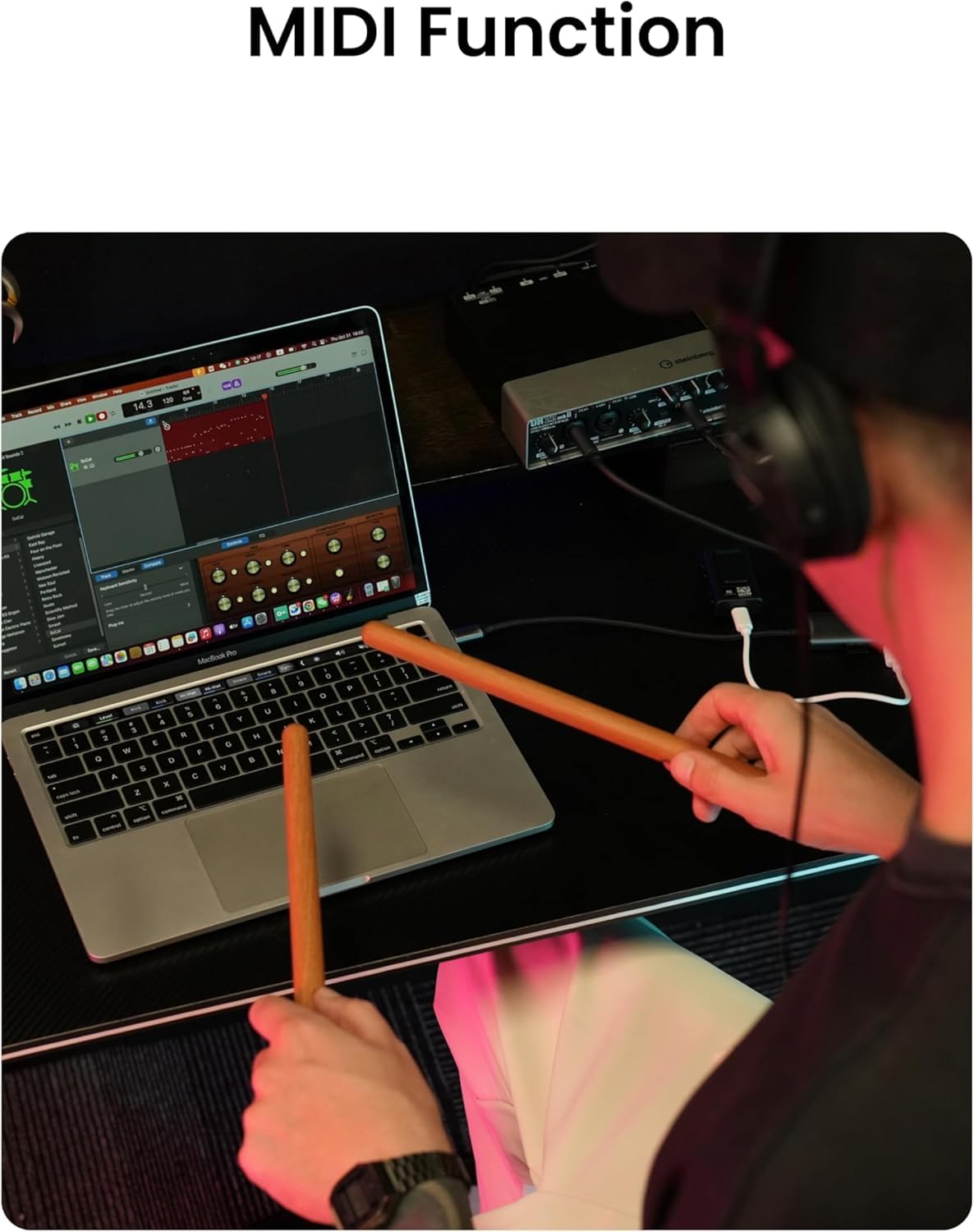 Aeroband PocketDrum 2 Max Air Drum Set – Tragbares E-Drum für Übung & Spaß mit Bluetooth und MIDI