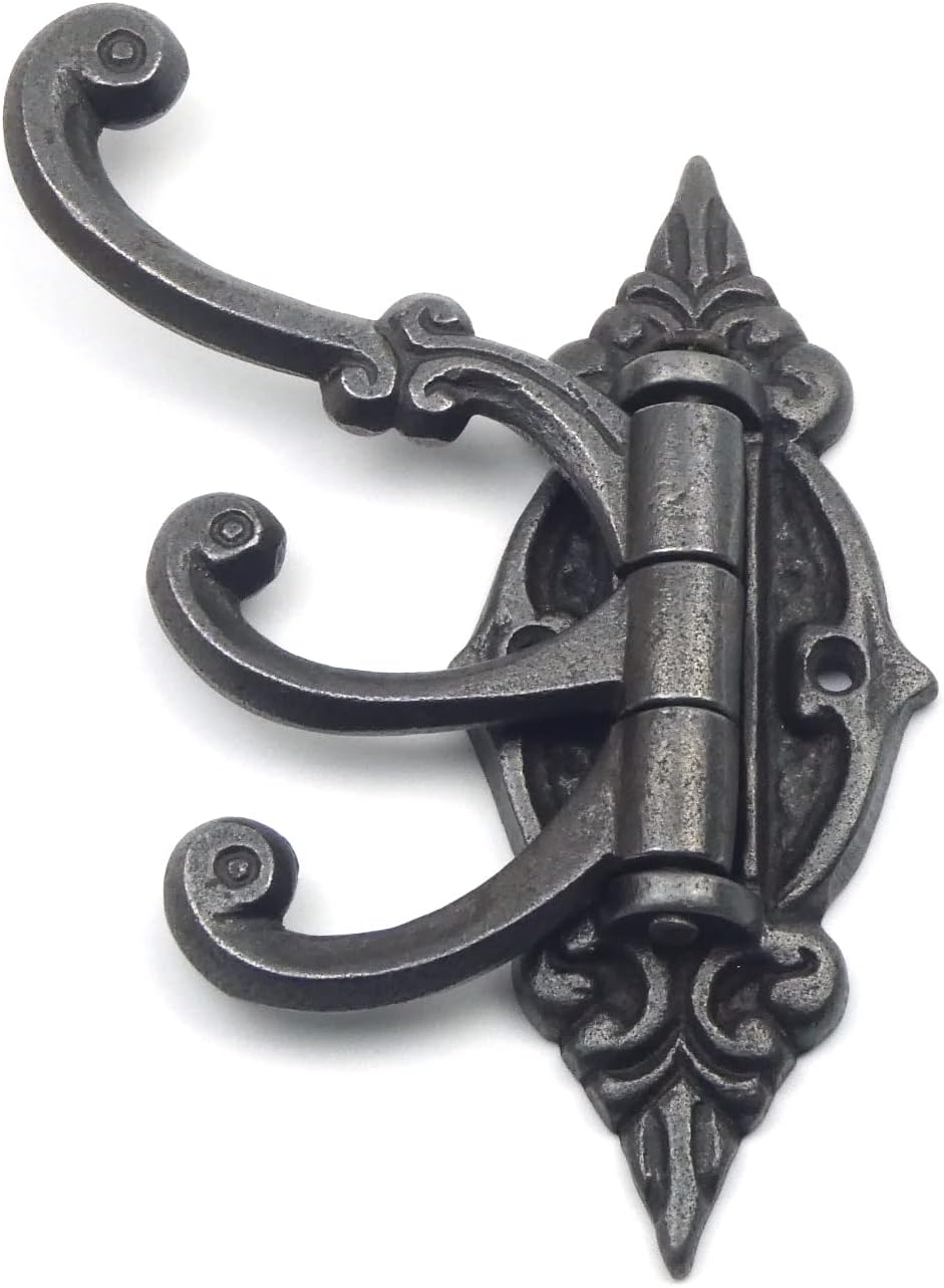 Antique Iron Triple Swivel Hat and Coat Hook