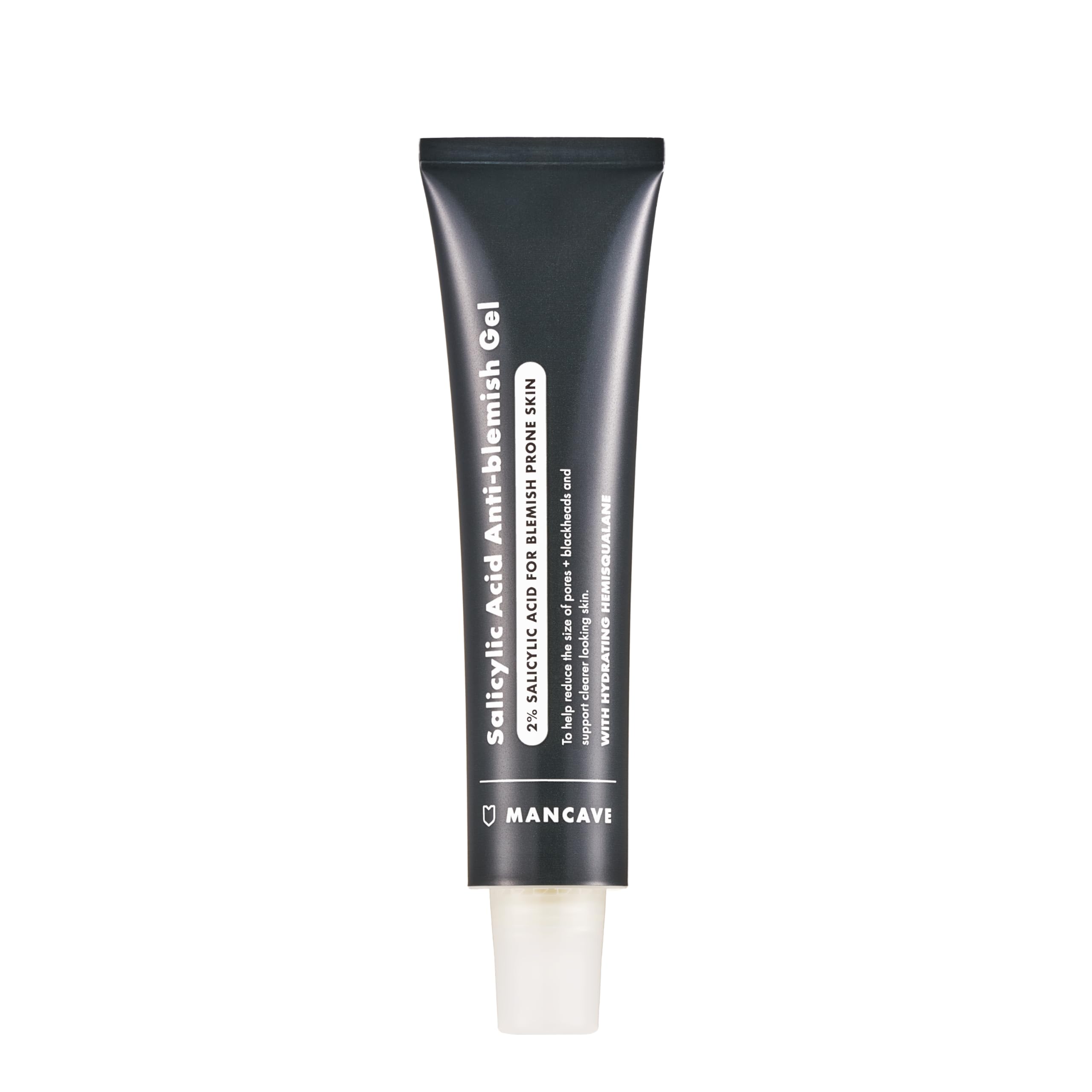 ManCave 2% Salicylic Acid Anti-Blemish Gel, Blackhead Remover, Gentle Exfoliation, Vegan-Friendly