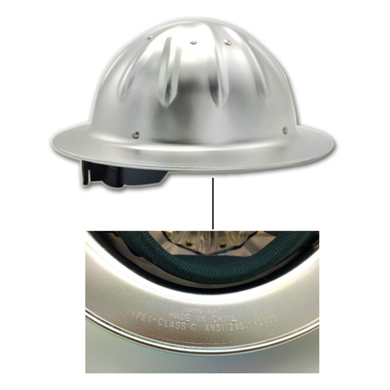 Aluminiumhelm Hochfester Helm 4-Punkt-Befestigung Helmoberseitenverstärkung Design mit Voller Krempe Geeignet for Baustahlminen (Orange)