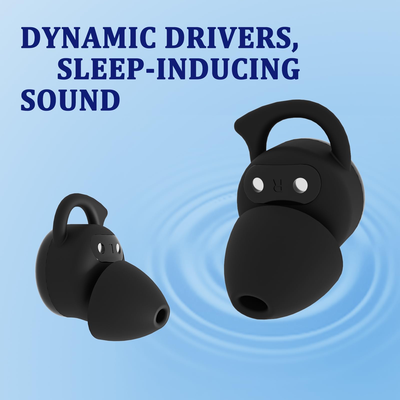 Auriculares invisibles para dormir, auriculares para dormir de lado, cómodos auriculares para dormir con bloqueo de ruido, auriculares inalámbricos Bluetooth 5.3, auriculares intraurales para