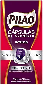 Café Pilão Intenso Lungo 08, caixa com 10 Cápsulas de alumínio