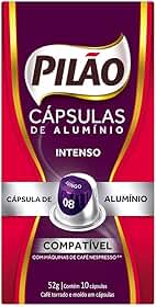 Café Pilão Intenso Lungo 08, caixa com 10 Cápsulas de alumínio
