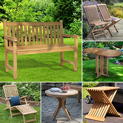 BRAST Teak Gartenmöbel Set | Trend Gartenbank 120cm aus hochwertigem...