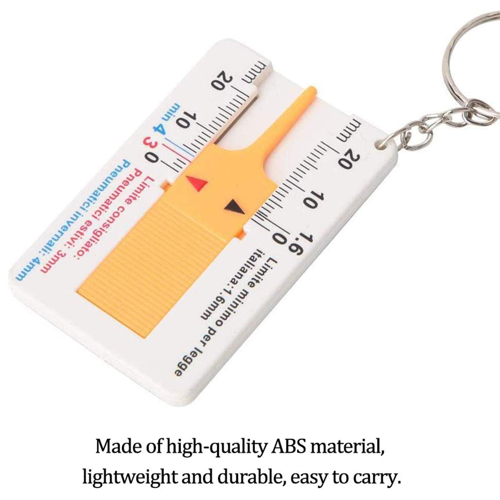 Reifenprofiltiefenmesser 0-20 Mm – Digitaler Messschieber Aus ABS, Für PKW & LKW, Einfache Handhabung, Robust & Leicht